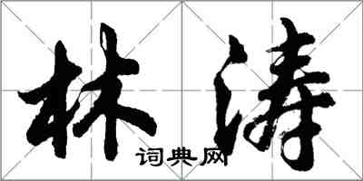 胡问遂林涛行书怎么写