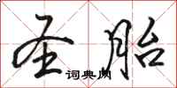 骆恒光圣胎行书怎么写