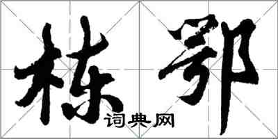 胡问遂栋鄂行书怎么写