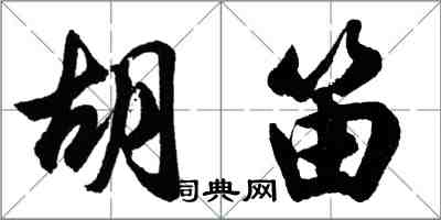 胡问遂胡笛行书怎么写