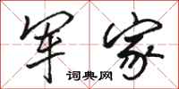 骆恒光军家行书怎么写