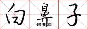 钱沛云白鼻子行书怎么写