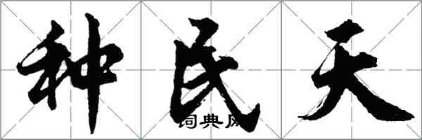 胡问遂种民天行书怎么写