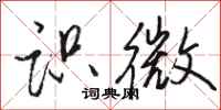 骆恒光识微行书怎么写