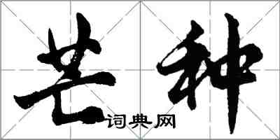 胡问遂芒种行书怎么写
