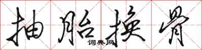 骆恒光抽胎换骨行书怎么写