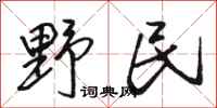 骆恒光野民行书怎么写