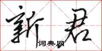 骆恒光新君行书怎么写