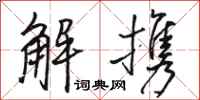 骆恒光解携行书怎么写