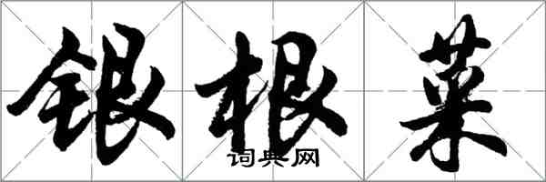 胡问遂银根菜行书怎么写