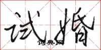 骆恒光试婚行书怎么写