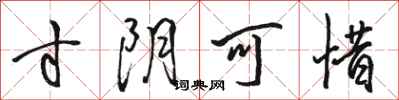 骆恒光寸阴可惜行书怎么写