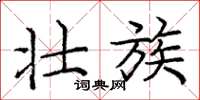 庞中华壮族楷书怎么写