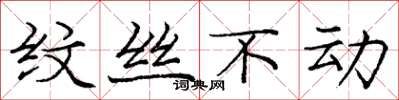 庞中华纹丝不动楷书怎么写