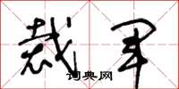 王冬龄裁军草书怎么写