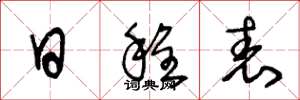 王冬龄日程表草书怎么写