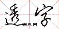 骆恒光透字行书怎么写
