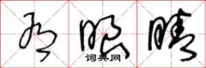 王冬龄有眼睛草书怎么写