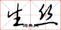 钱沛云生丝行书怎么写