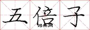庞中华五倍子楷书怎么写