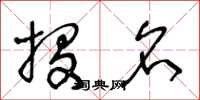 王冬龄投名草书怎么写