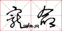 王冬龄宠命草书怎么写