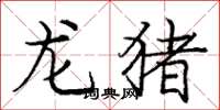 庞中华龙猪楷书怎么写
