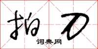王冬龄拍刀草书怎么写