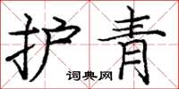 庞中华护青楷书怎么写