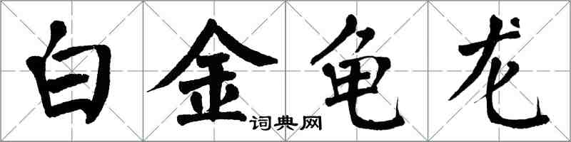 翁闿运白金龟龙楷书怎么写