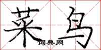 庞中华菜鸟楷书怎么写