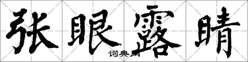 翁闿运张眼露睛楷书怎么写