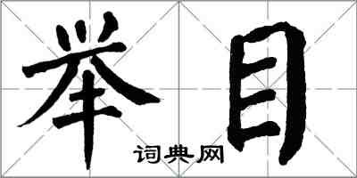 翁闿运举目楷书怎么写