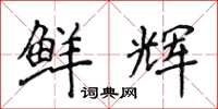 侯登峰鲜辉楷书怎么写