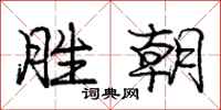 庞中华胜朝行书怎么写