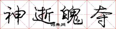 庞中华神逝魄夺行书怎么写