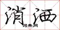 庞中华消洒行书怎么写