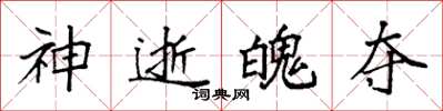 袁强神逝魄夺楷书怎么写