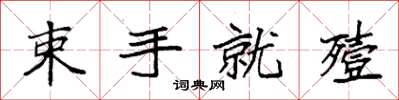 袁强束手就殪楷书怎么写
