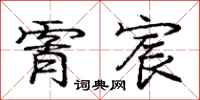 庞中华霄宸行书怎么写