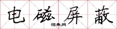 袁强电磁屏蔽楷书怎么写