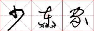 王冬龄少东家草书怎么写