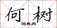 袁强何树楷书怎么写