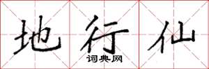 袁强地行仙楷书怎么写