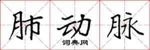 袁强肺动脉楷书怎么写