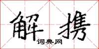 袁强解携楷书怎么写