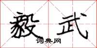 袁强毅武楷书怎么写