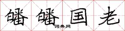 袁强皤皤国老楷书怎么写