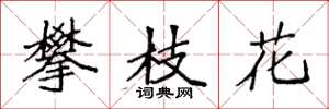 袁强攀枝花楷书怎么写