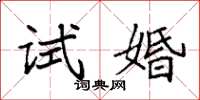 袁强试婚楷书怎么写